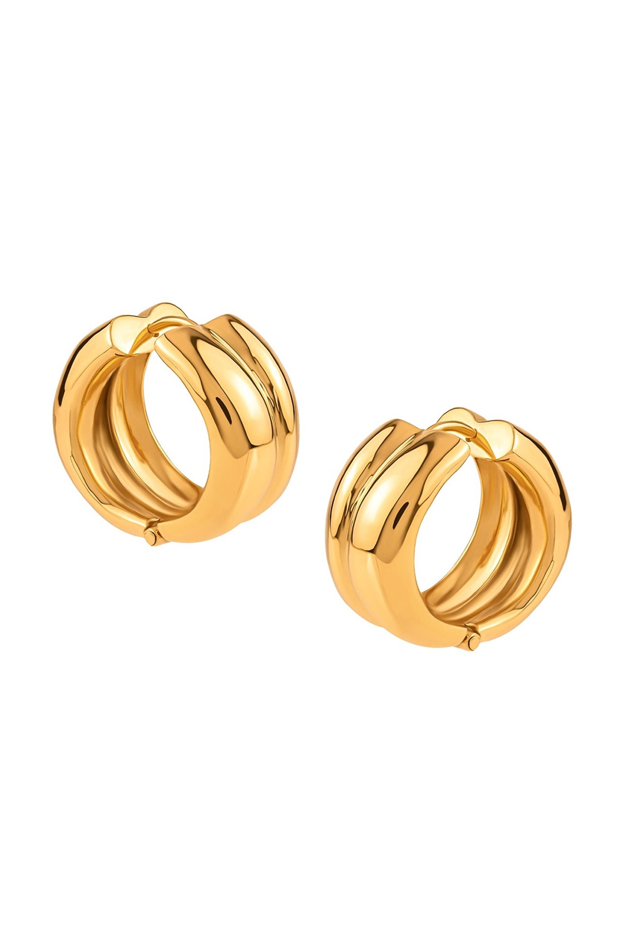 Gold Plated Twisted Huggie Hoop Earrings - Lovisa